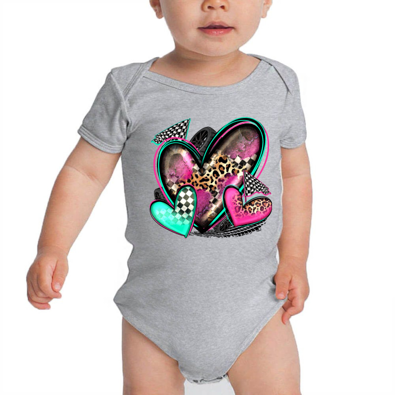 Race Hearts Baby Bodysuit by Zillion Design Studio | Artistshot