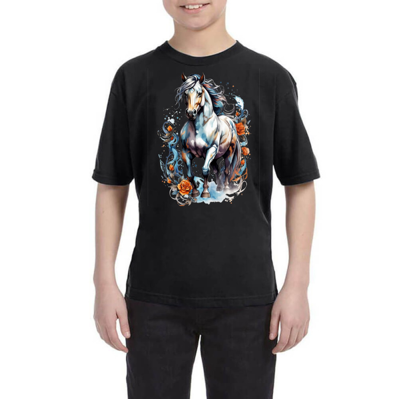 Aesthetic Horse Illustration Youth Tee by Tsaqif Design | Artistshot