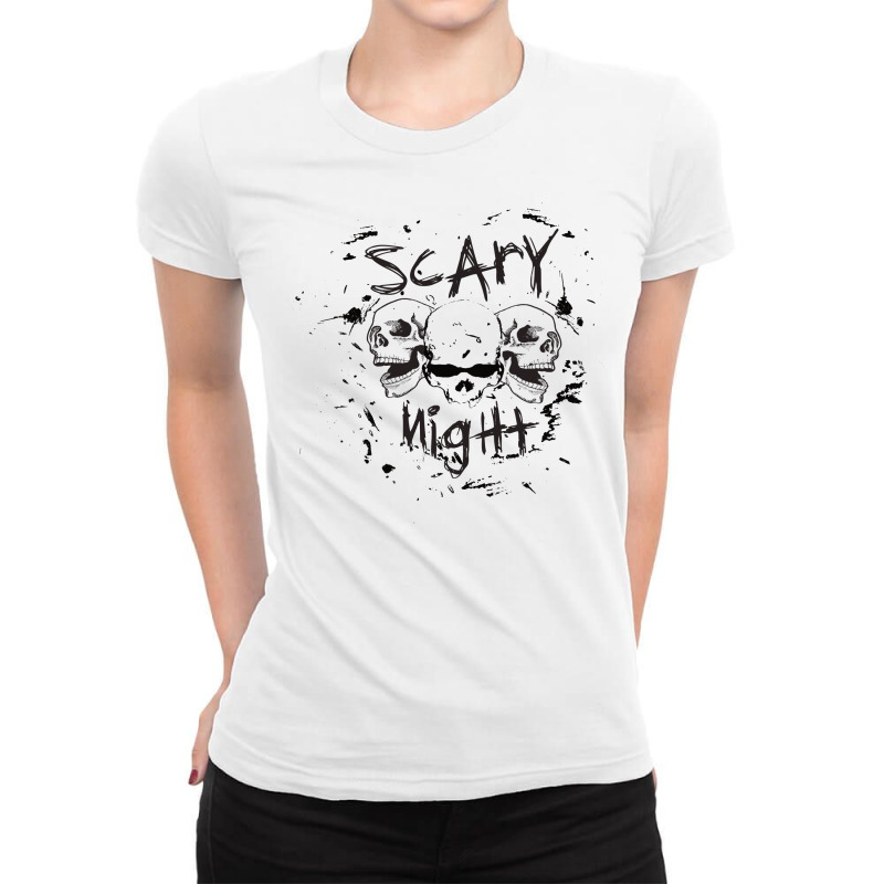 Scary Night Ladies Fitted T-Shirt by Hawajashop | Artistshot