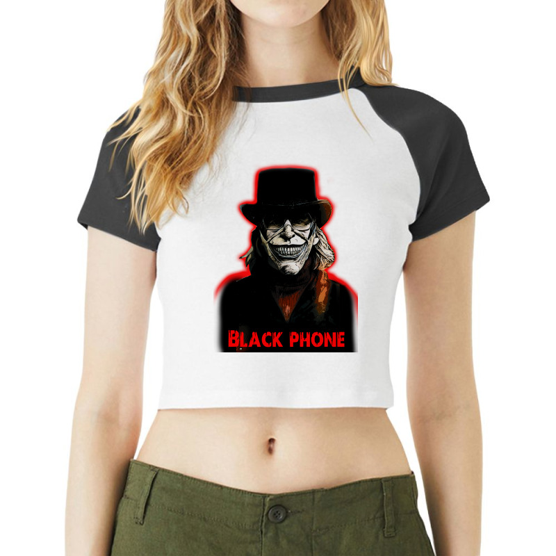 Black Phone Raglan Crop Top by AmericanArtist | Artistshot