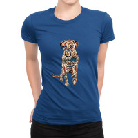 An Active Cattle Dog And Boxe Ladies Fitted T-shirt | Artistshot