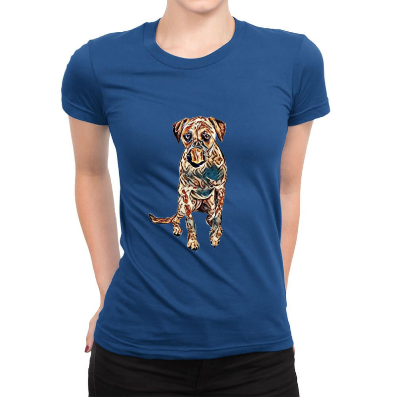 An Active Cattle Dog And Boxe Ladies Fitted T-Shirt by Kemnabi | Artistshot