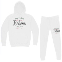 Faith Ignited - Stop Doubting And Believe Design Hoodie & Jogger Set | Artistshot