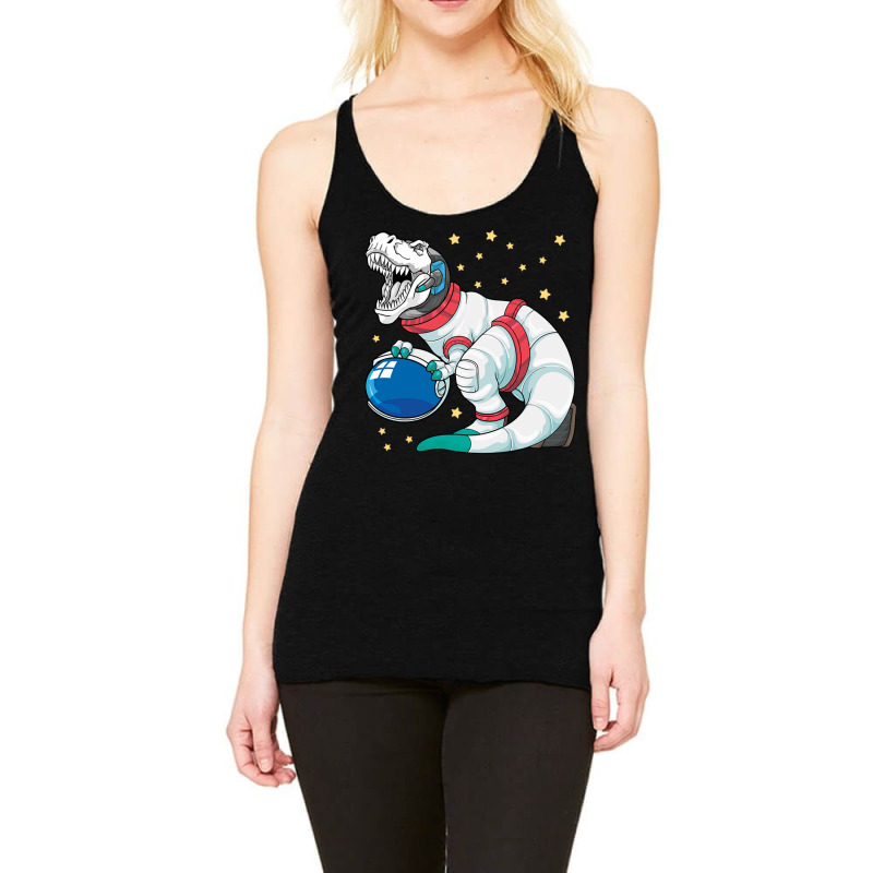 Astronaut Dinosaur T Rex Astro Space Stars Funny K Racerback Tank by Ziz | Artistshot