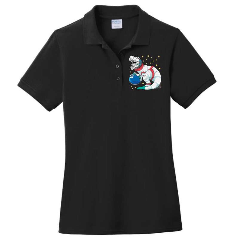 Astronaut Dinosaur T Rex Astro Space Stars Funny K Ladies Polo Shirt by Ziz | Artistshot