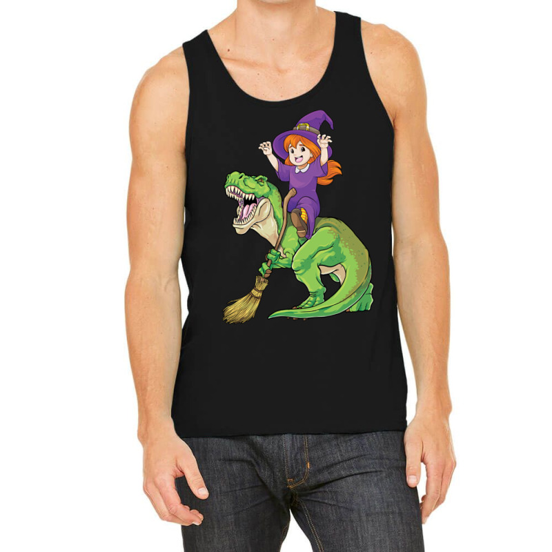 Witch Riding T Rex Dinosaur Spooky Halloween Costu Tank Top | Artistshot