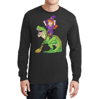 Witch Riding T Rex Dinosaur Spooky Halloween Costu Long Sleeve Shirts | Artistshot