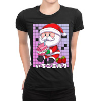 Santa Strawberry Milkshake Carton Kawaii Japanese Ladies Fitted T-shirt | Artistshot