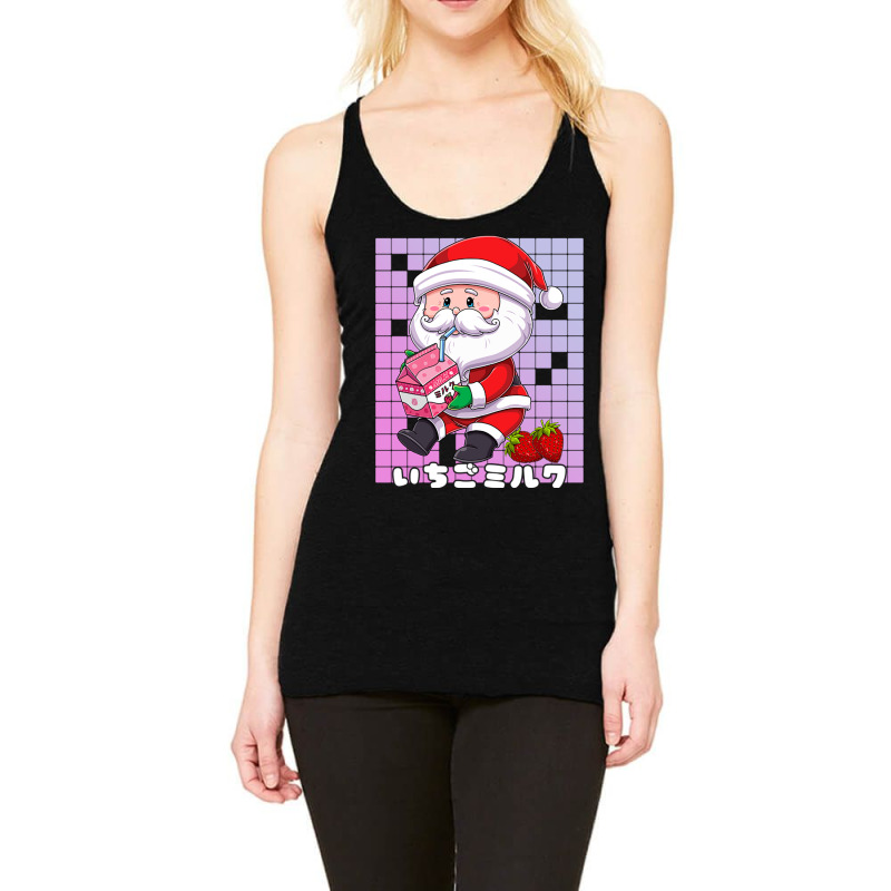 Santa Strawberry Milkshake Carton Kawaii Japanese Racerback Tank by Ziz | Artistshot