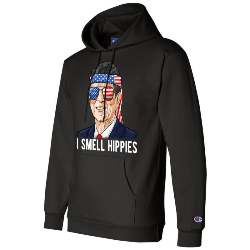 Reagan Ronald Conservative President I Smell Hippi Champion Hoodie by Ziz | Artistshot