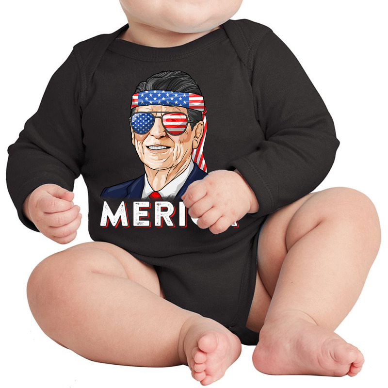 Reagan Ronald Us Merica Usa President Conservative Long Sleeve Baby Bodysuit by Ziz | Artistshot