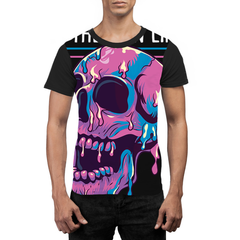 Pastel Goth Melting Skull In The Sun Like Aestheti Graphic T-shirt by Ziz | Artistshot