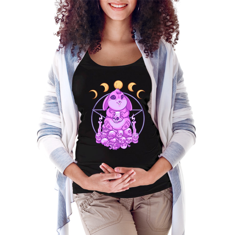 Pastel Goth Satanic Rabbit Witchy Skull Aesthetic Maternity Scoop Neck T-shirt by Ziz | Artistshot