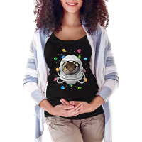 Otter Astronaut Animal Deep In Space Cosmic Univer Maternity Scoop Neck T-shirt | Artistshot