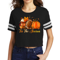 Pumpkin Spice Football Tis The Season Scorecard Crop Tee | Artistshot