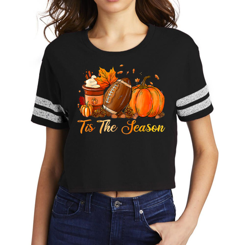 Pumpkin Spice Football Tis The Season Scorecard Crop Tee by Cormier Curtin | Artistshot