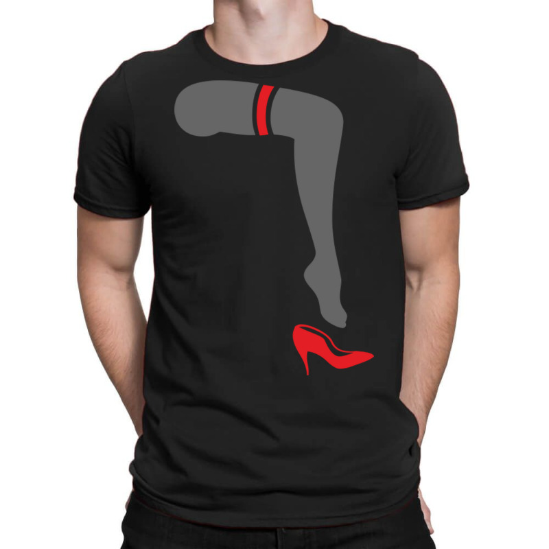 Lingerie Pantyhose Legs With Red Band And Stiletto T-Shirt by NovianArt | Artistshot