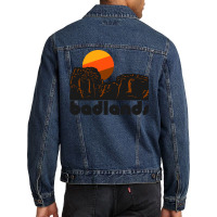 Retro Badlands ))(( Tourist Souvenir National Park Men Denim Jacket | Artistshot