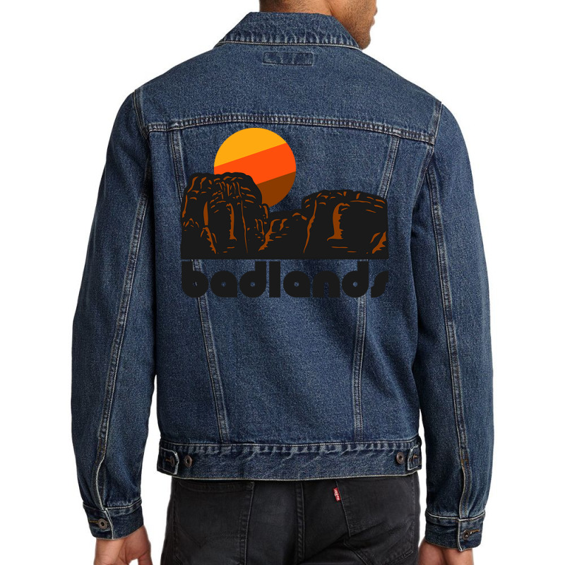 Retro Badlands ))(( Tourist Souvenir National Park Men Denim Jacket | Artistshot