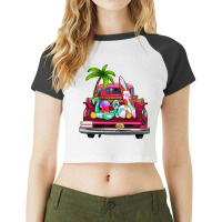 Summer Truck Farm Truck Raglan Crop Top | Artistshot