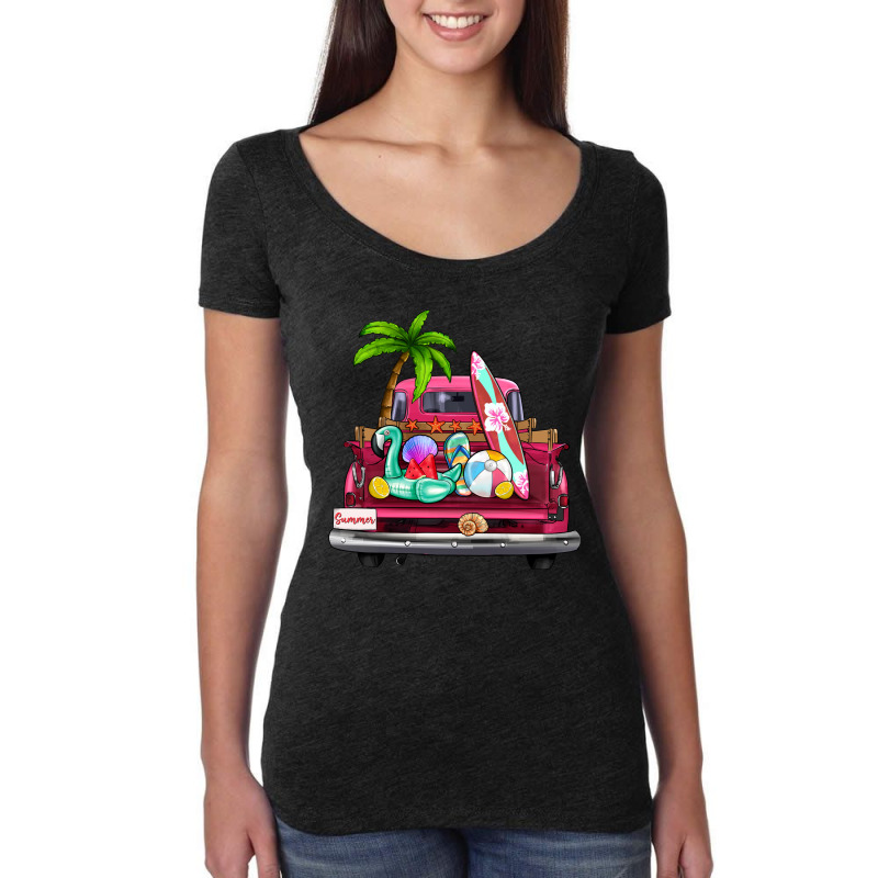 Summer Truck Farm Truck Women's Triblend Scoop T-shirt by Zillion Design Studio | Artistshot