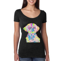 Stunning Headshot Of Maltese Women's Triblend Scoop T-shirt | Artistshot