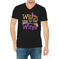 Funny Halloween Witch Way To The Wine Wine Drinker V-neck Tee | Artistshot