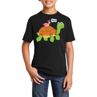 Wheee! Snail Riding On Turtle Adorable Animal Basic Youth T-shirt | Artistshot