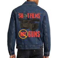 Pacifist Shoot Films Not Guns Filmmaker Director Men Denim Jacket | Artistshot