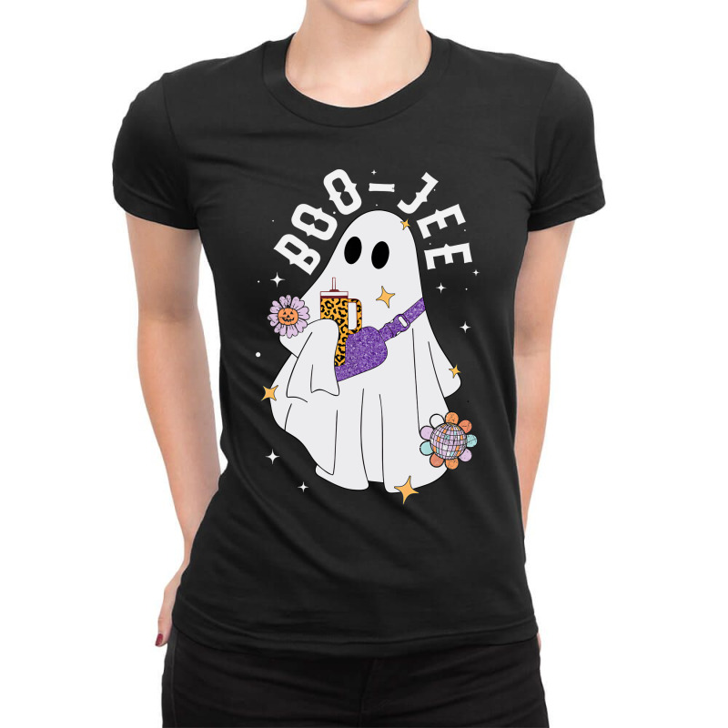 Boujee Boo-jee Spooky Season Cute Ghost Halloween Ladies Fitted T-Shirt by The Pink Palette | Artistshot