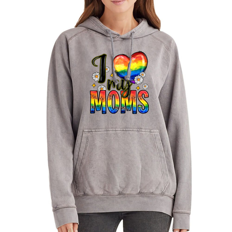 I Love My Moms Vintage Hoodie by Zillion Design Studio | Artistshot