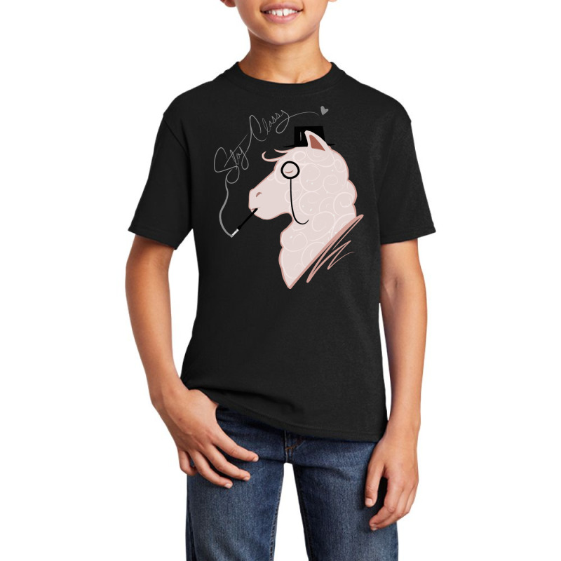 Funny Llama With Class, Tophat   Monocle Cute Lama Basic Youth T-shirt | Artistshot