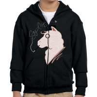 Funny Llama With Class, Tophat   Monocle Cute Lama Youth Zipper Hoodie | Artistshot