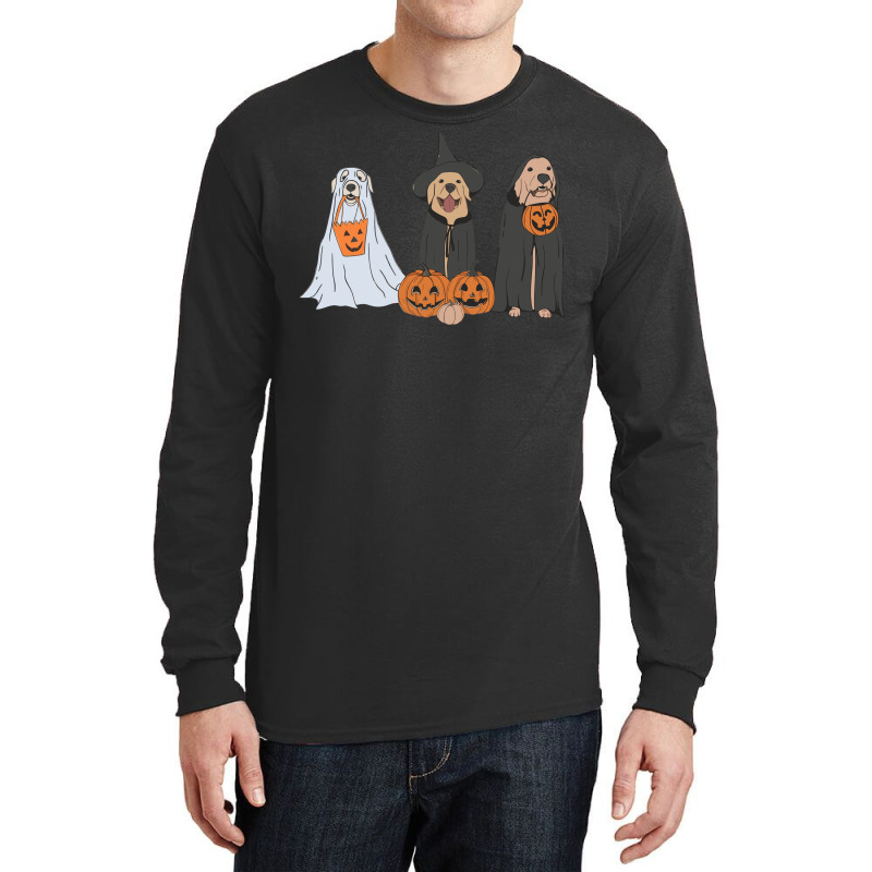 Funny Halloween Labrador Golden Retriever Ghost Long Sleeve Shirts | Artistshot