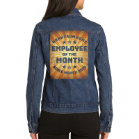 Work From Home Employee Of The Month Ladies Denim Jacket | Artistshot