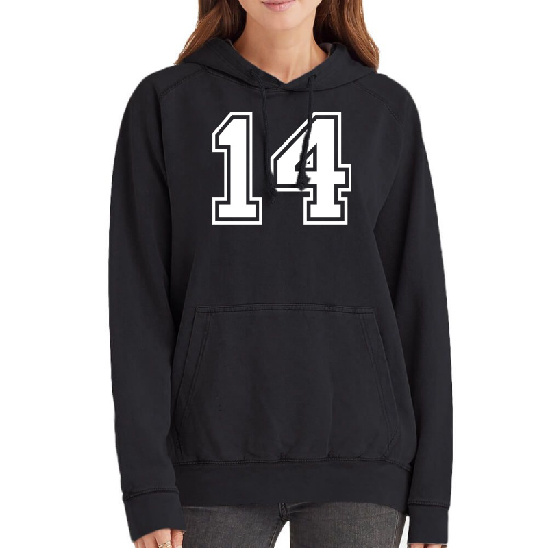 Number 14 Fourteen Back Vintage Hoodie | Artistshot