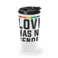 Love Has No Gender   Lgbt Quote (pink) Travel Mug | Artistshot