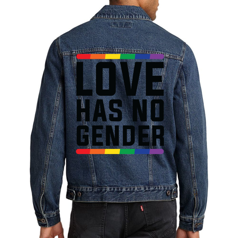 Love Has No Gender   Lgbt Quote Men Denim Jacket | Artistshot