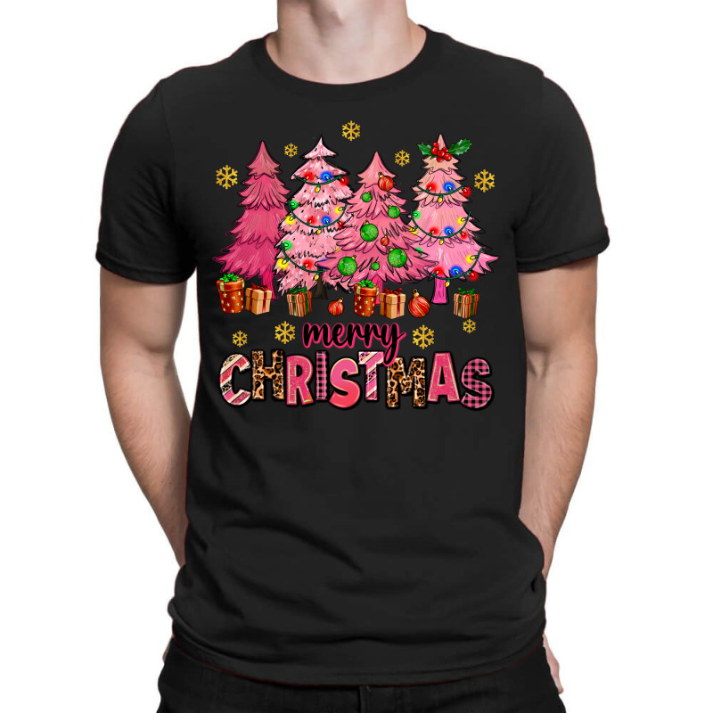  Chrismas Shirt Black Christmas Tree Pink Christmas