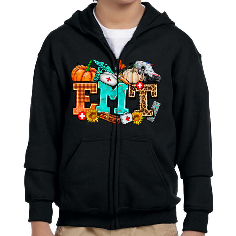 Emt With Fall Youth Zipper Hoodie | Artistshot