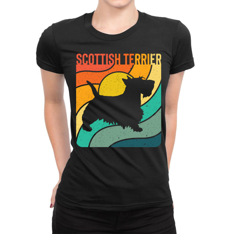 Scottish Terrier Dog Vintage Gift Pet Lover Ladies Fitted T-Shirt by rafaeltto | Artistshot