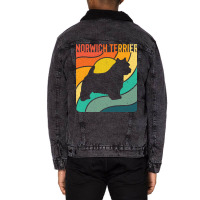 Norwich Terrier Dog Vintage Gift Pet Lover Unisex Sherpa-lined Denim Jacket | Artistshot