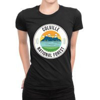 Colville National Forest Retro Sign Ladies Fitted T-shirt | Artistshot