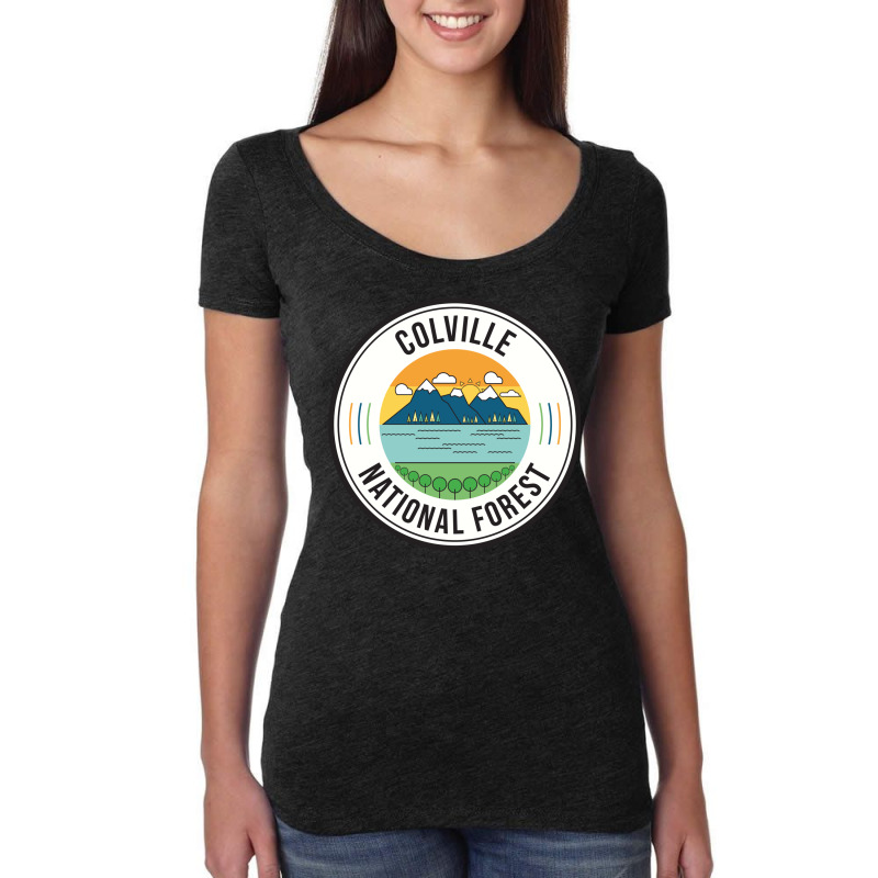 Colville National Forest Retro Sign Women's Triblend Scoop T-shirt by RozakArt | Artistshot