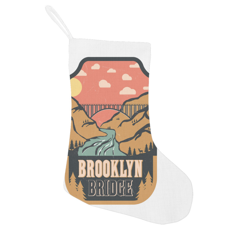 Brooklyn Bridge   Retro Design Holiday Stocking | Artistshot