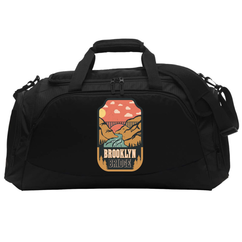 Brooklyn Bridge   Retro Design Active Duffel | Artistshot