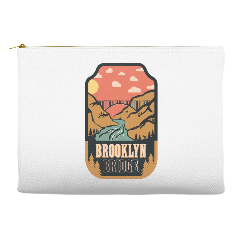 Brooklyn Bridge   Retro Design Accessory Pouches | Artistshot