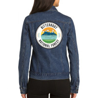 Bitterroot National Forest Retro Sign Ladies Denim Jacket | Artistshot