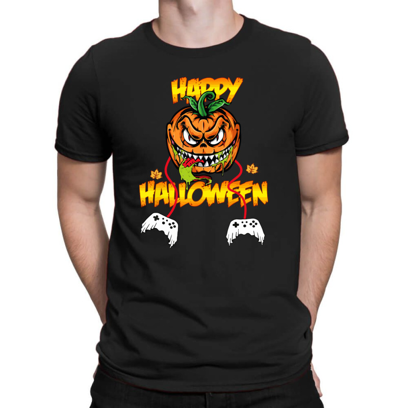 Ghosts Controller Halloween T-Shirt by Syakiya | Artistshot