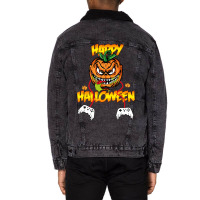 Ghosts Controller Halloween Unisex Sherpa-lined Denim Jacket | Artistshot